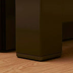 Chalk/Brown Minimalist L-Shape Distortion-resistant H-Shape Desk with Exterior Shelf and Wire Management in Natural Wood