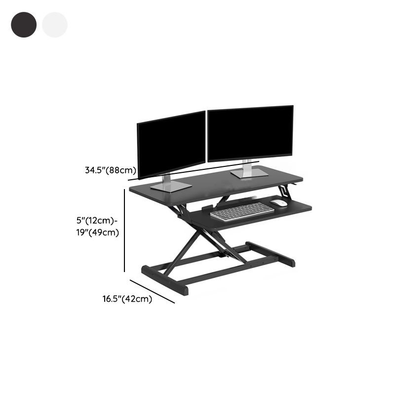 Casual Engineered Wood Notebook Stand with Adjustable Height and Shelves