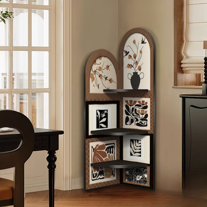 Modern Simple Style Nook Decorative Cabinet with 3/4 Exterior Shelves, Laminate Countertop in Midnight Black