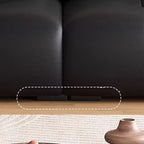 Contemporary Modern Solid Color Scratch-durable Standard/Single Sofa in Midnight Black, Seats 4/3 with 2 Pillows
