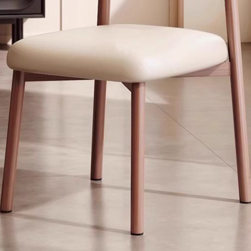 Art Deco Dinette Side Chair with Ventilated Back, Cushion Upholstery, Alloy Legs, and Foot Pads