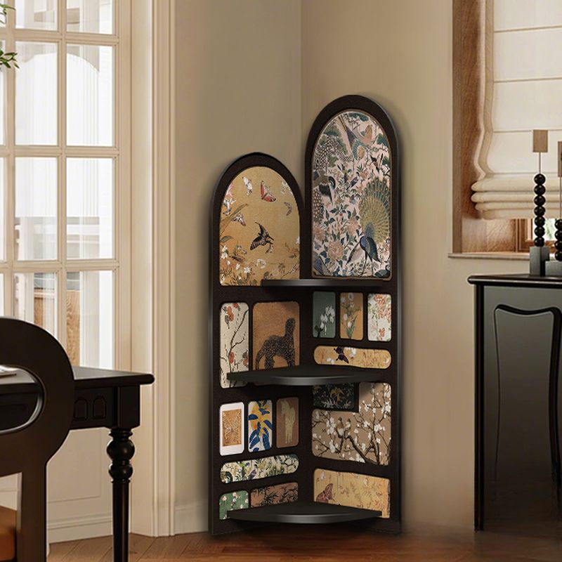 Modern Simple Style Nook Decorative Cabinet with 3/4 Exterior Shelves, Laminate Countertop in Midnight Black