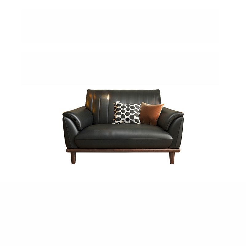 Tear Resistant Leather Standard Sofa/Loveseat/Single Sofa in Black/Emerald Green