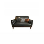 Tear Resistant Leather Standard Sofa/Loveseat/Single Sofa in Black/Emerald Green