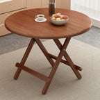 Veneer Dining Table with Crossed Legs, Scratch-proof, Foldable, 2-seater/Seating for 4