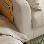Flannel Loveseat in Light Gray/Navy Blue/Cream with Armrest