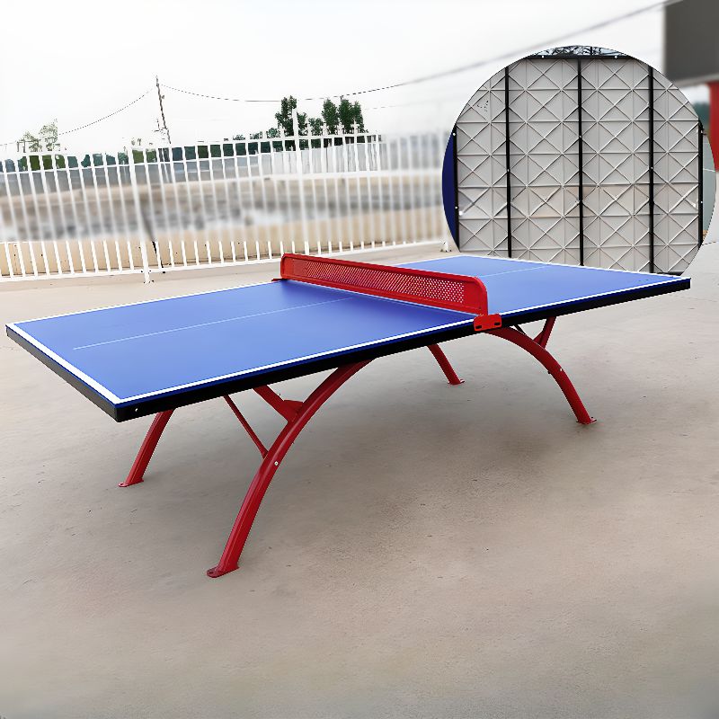 Versatile Ping Pong Table with Synthetic Laminate Top in Dark Blue, Suitable for Indoor and Outdoor Use, Includes Table Tennis Paddle