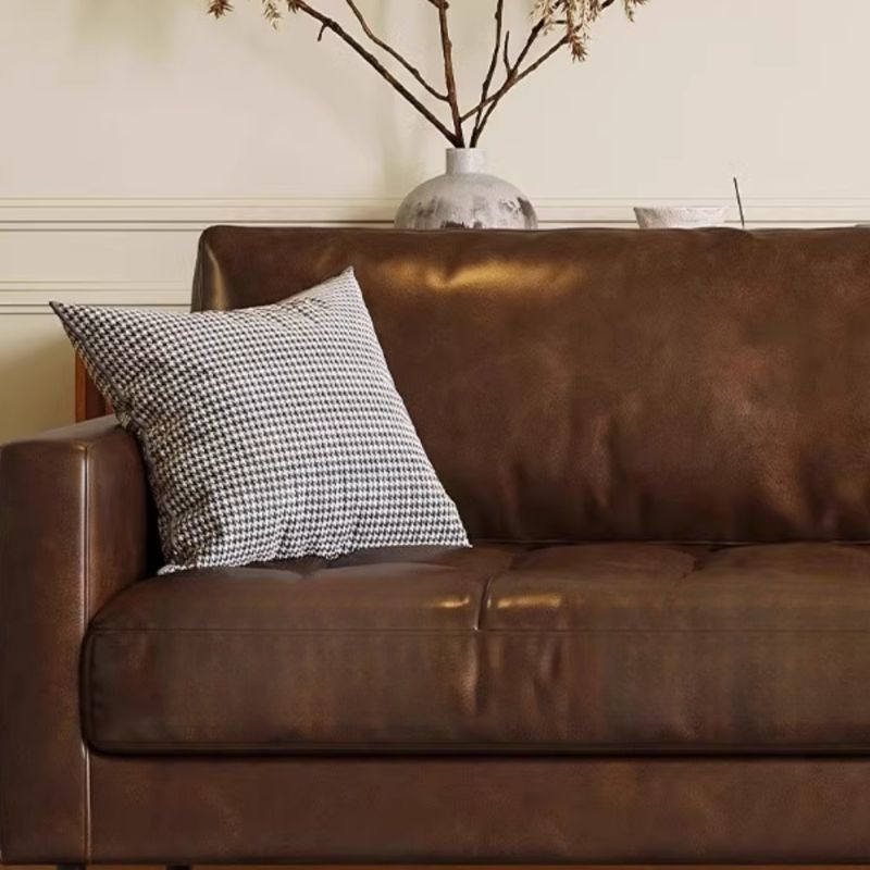 Solid Color Stain Resistant Auburn Sofa/Loveseat/Single Sofa for Seats 3/for 4/2-seater with 1 Pillow in a Modern Simple Style