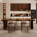 Contemporary Solid Wood Kitchen & Dining Table in Light Brown with Chip Resistant Fixed Legs for 6-person Seat/Seats 10/8 People