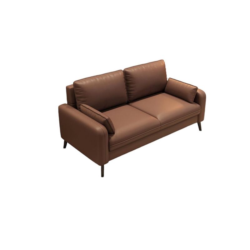 Trendy Solid Color Water Resistant Loveseat in Dove Grey/Amber Color/Cream with Armrest, Seats 2 with 2 Pillows
