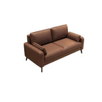 Trendy Solid Color Water Resistant Loveseat in Dove Grey/Amber Color/Cream with Armrest, Seats 2 with 2 Pillows