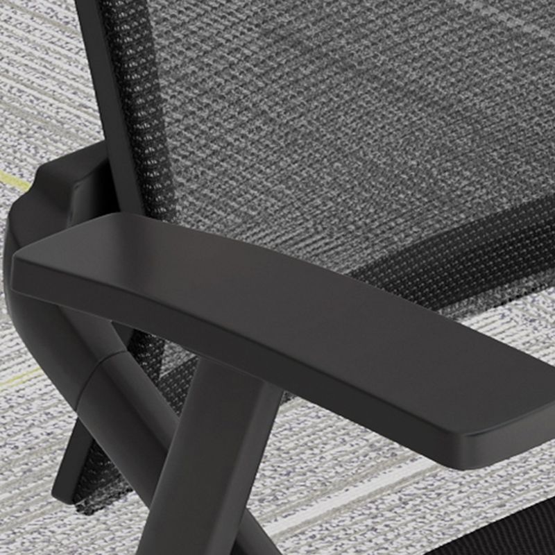 Multipurpose Chair with Exposed Back and Handrail, Foldable Coal Metal Frame, 1 Chair for Tile Flooring