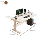 Casual Adjustable Height Standing Desk with Bend-resistant Trestle Base, Manual Height Adjustment, Ink/Chalk/Light Brown Top, Self-supporting