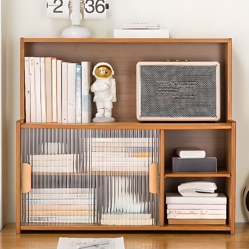 Organizing Shelf with 3-Shelf/2-Shelf/4 Shelves Vertical Opaque Glass Closed Back