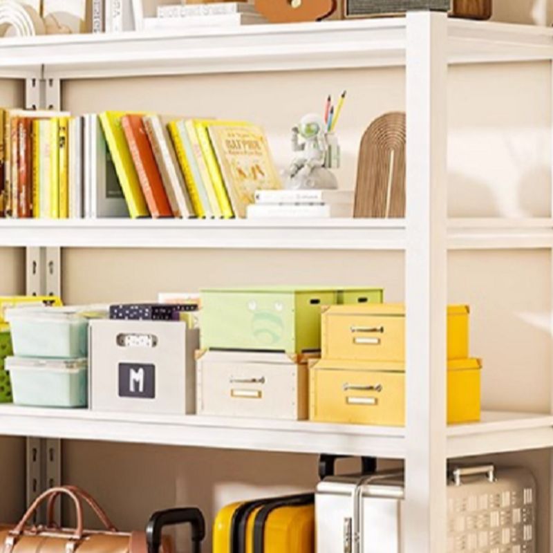 Chalk Minimalist Alloy Warehouse Storage Rack with Flexible Shelf, Free Standing for General Storage