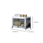 Beige Bambusa Floor Display Stand with Multiple Cabinets (4/3/2), Shelves (4/3/2), and Doors (4/3/2)