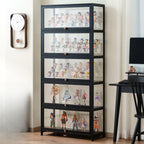 Bambusa Flooring Curio Cabinet with Stockroom, 4 Cabinets/3 Cabinets/2 Cabinets, 4 Shelves/3 Shelves/2 Shelves, 4 Doors/3 Doors/2 Doors