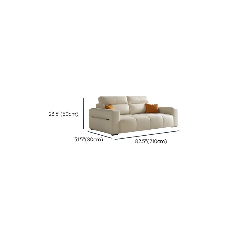 Off-White Standard/Single Sofa with Armrest and 3/1 Pillows for Drawing Room