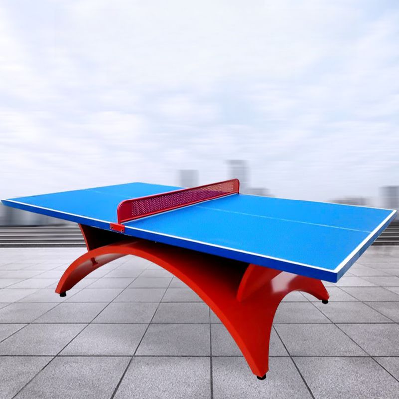 Versatile Indoor and Outdoor Ping Pong Table with Cerulean Synthetic Laminate Top