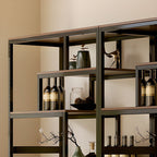 Ground Curio Cabinet with 7/8 Shelves and Accessible Storage