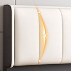 Trendy No Distressing Panel Headboard in Natural Wood, Rectangle Shape for Full/Queen Bed, Sponge Upholstery Fill, Standard Height