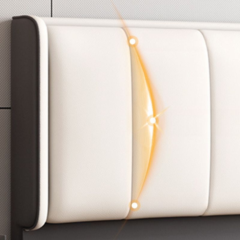 Trendy No Distressing Panel Headboard in Natural Wood, Rectangle Shape for Full/Queen Bed, Sponge Upholstery Fill, Standard Height