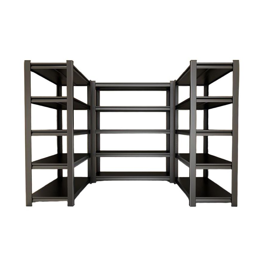 Minimalist Alloy Warehouse Storage Rack with Adjustable Shelves, Detached for General Storage