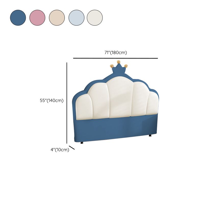 Trendy Panel Headboard in Natural Wood with No Distressing, Portman Shape for King/Queen/Full Bed, Featuring Sponge Upholstery and Standard Height