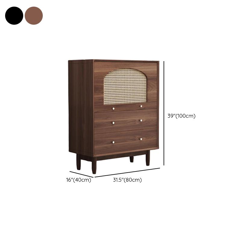 Trendy Raw Wood Wardrobe Chest Of Drawers with 4 Drawers, Hutch, 2 Interior Shelves, Horizontal