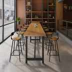 Modern 1/11 Pieces Bar Table Set Rectangle Wood Counter Table with High Stools
