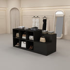Display Table with Locker Feature, Rectangle Shape, Coffee Base, 30 to 39 in Height, Reclaimed Wood Frame, Unfinished Finish, 20 to 29 in Width