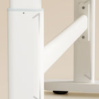 Bend-resistant Trestle Base Table with 1 Drawer, 1 Shelf, Manual Height Adjustment, Chalk Top, and Self-supporting Bookcase