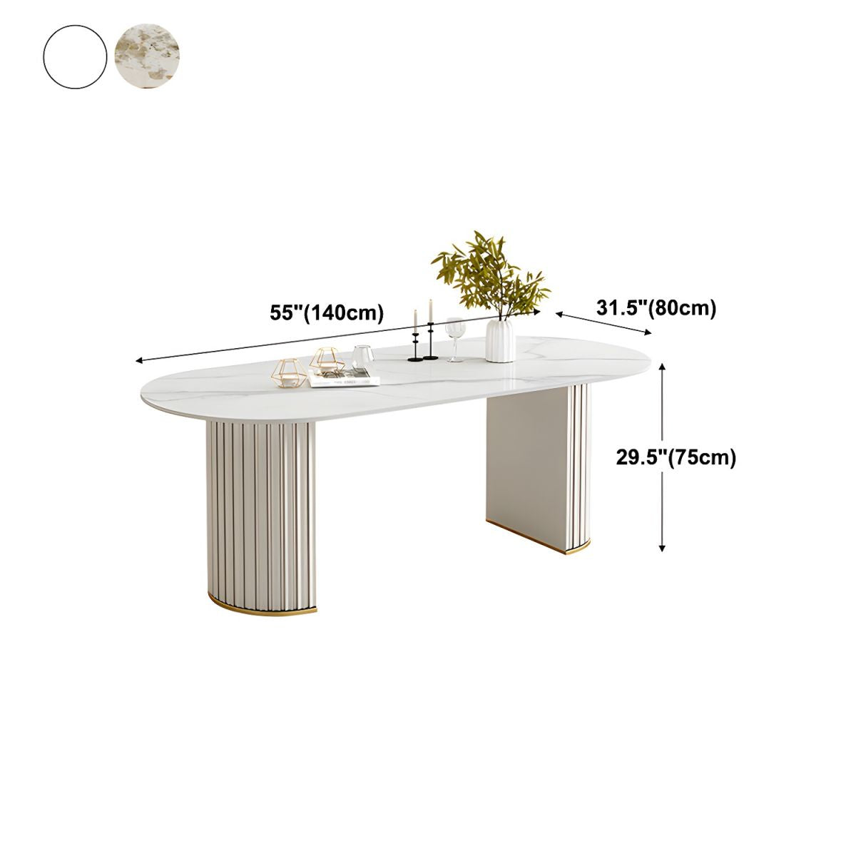 Modern Style Sintered Stone Dining Set Oval 1/2/5/6/7 Pieces Dining Set for Dining Areas