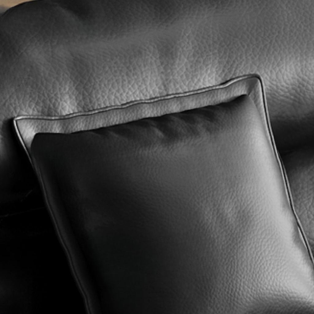 Contemporary Modern Solid Color Stain Resistant Standard/Single Sofa in Midnight Black, Seats 4/5/3 with 1 Pillow