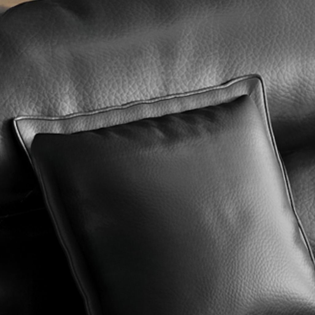 Contemporary Modern Solid Color Stain Resistant Standard/Single Sofa in Midnight Black, Seats 4/5/3 with 1 Pillow