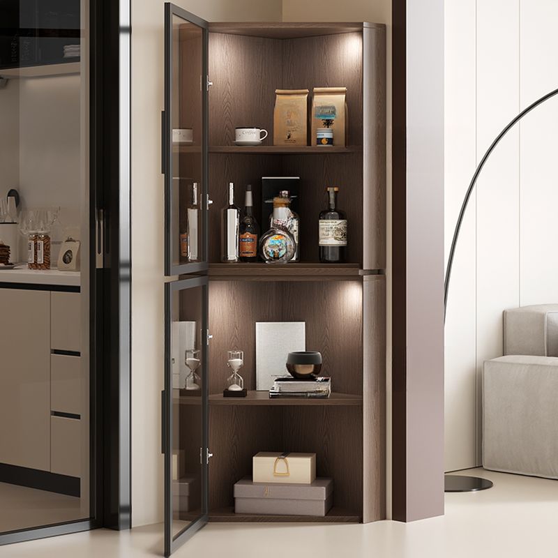 Nook Detached Accent Cabinet with Damp-proof and Scratch-immune Features, Glazed Door, Grip Bars, and Midnight Black/Chalk/Sepia Top