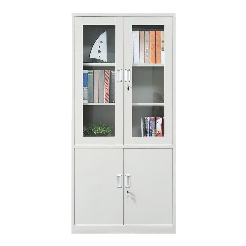 Ivory Trendy Alloy Supplies Cabinet with Locker, Adjustable Shelving, Locking Door, and 1-Wide Compartments
