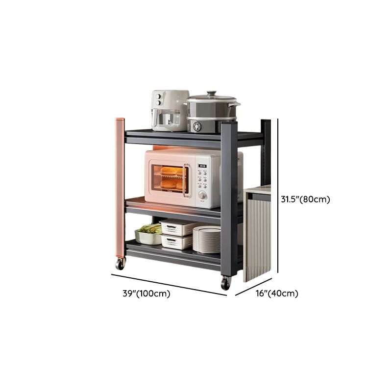 Ink Minimalist Warehouse Storage Rack with Caster Wheels and Shelves, Steel Frame, Detached Installation