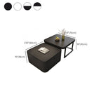 Nested Cart Coffee Table with Frame Base and Synthetic Leather Upholstery, Caster Wheels, Square Top