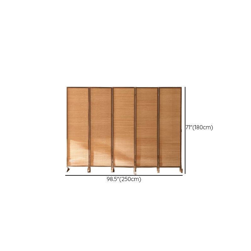 Minimalist Screen Divider in Tan with Translucent Fold-up Design, Available in 3/5/6 Panels, Bambusa Material, Independent