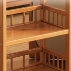 Tan Modern Tower Shelf with Compartment Drawers