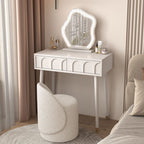 Modish Standard/Small Vanity Set with Laminate Table Top, White Chair, 2 Drawers/1 Drawer, and Light Up Mirror