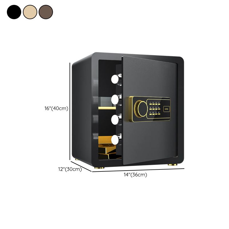 Steel Security Safe with Battery, Pry Resistant, Lockable with Keys and Shelves