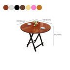 Trendy Folding Circular-shaped Bi-fold Table in Midnight Black/White, Crack Resistant with MDF Wood Top