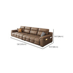 Contemporary Modern Solid Color Water Resistant Standard Sofa in Light Brown, 4-seater with 2 Pillows