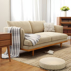 Northern European Wooden 2/3-Seater Sofa Wood Legs Square Arm Sofa