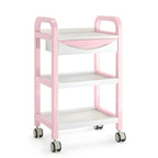 Three-Story Utility Carts Metal Bracket with Drawer and Casters