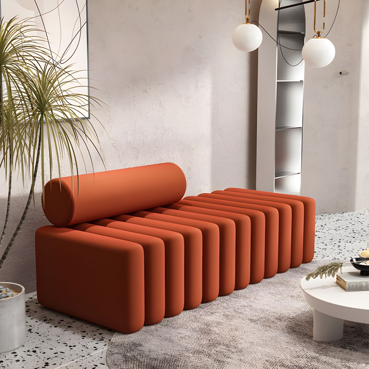 Velvet Contemporary Standard Sofa Armless Sofa for Living Room, Apartment