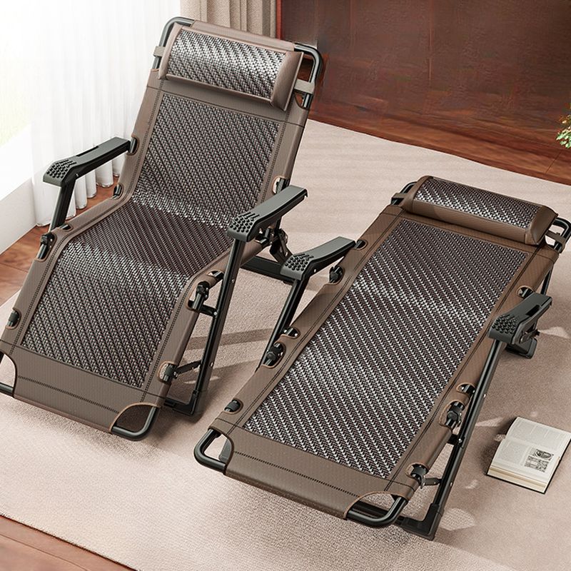 Casual Alloy Non Rocking Base Black/Cocoa/Lime Green Solid Color Recliner with Independent Foot Movement and Locking Back Angle