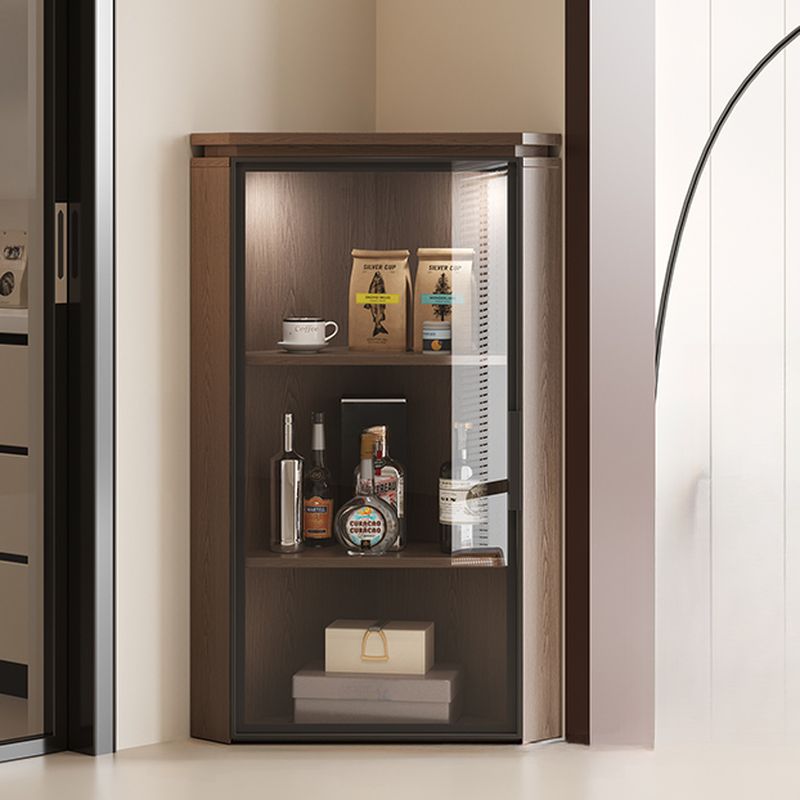 Nook Detached Accent Cabinet with Damp-proof and Scratch-immune Features, Glazed Door, Grip Bars, and Midnight Black/Chalk/Sepia Top